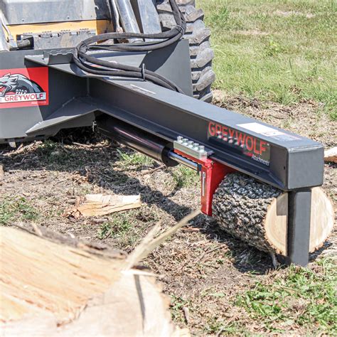 skid steer wood cutting and splitting attachment|skid steer mounted log splitter.